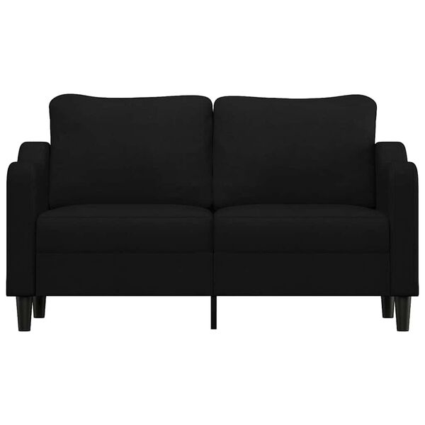 vidaXL Dvivietė sofa, juodos spalvos, 140cm, audinys