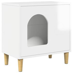 vidaXL Katės namelis Blizgus baltas 51 x 30 x 52 cm Apdirbta mediena