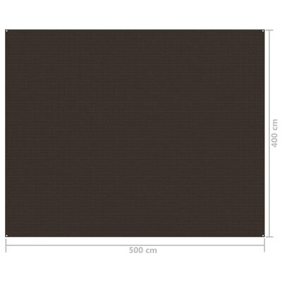 vidaXL Palapinės kilimėlis, rudos spalvos, 400x500cm