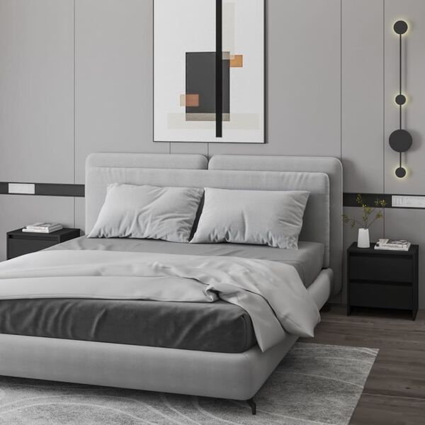 vidaXL Naktinės spintelės, 2vnt., juodos spalvos, 45x34,5x44,5cm, MDP