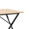 vidaXL Valgomojo stalas, 180x90x75cm, pušis ir plieninis, X formos rėmas