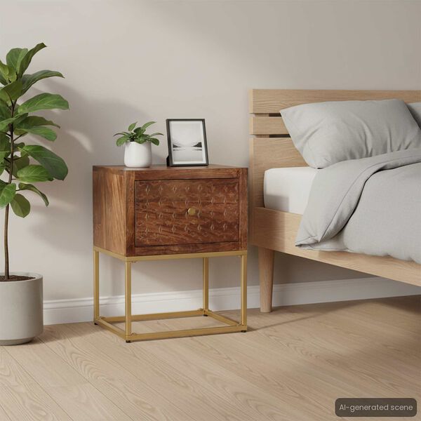 vidaXL Naktinė spintelė, 40x30x50cm, mango medienos masyvas