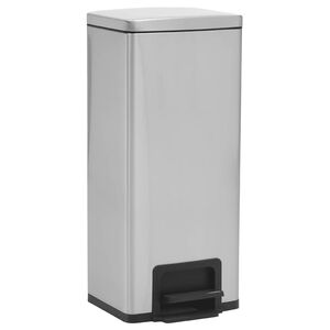 vidaXL &Scaron;iuk&scaron;liadėžė su pedalu, sidabrinė, nerūdijantis plienas, 30l