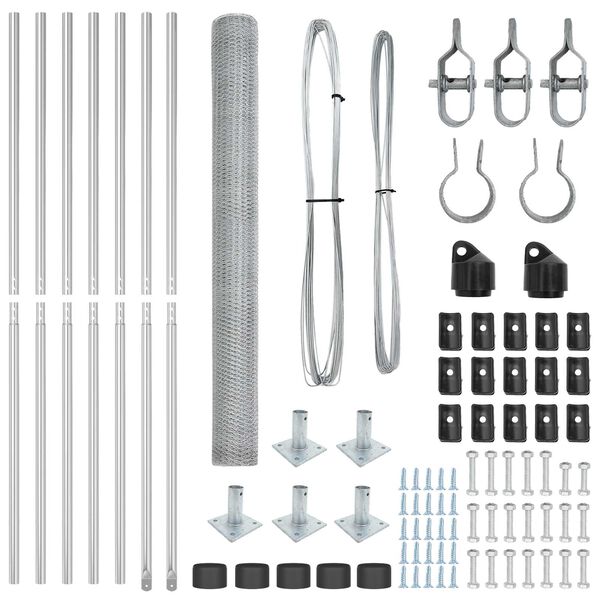 vidaXL Tvorelės stulpas Sidabro 10 x 1,4 m (13 mm tinklas) Plienas