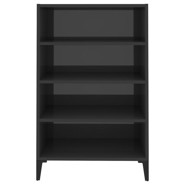 vidaXL Šoninė spintelė, pilka, 57x35x90cm, apdirbta mediena, blizgi