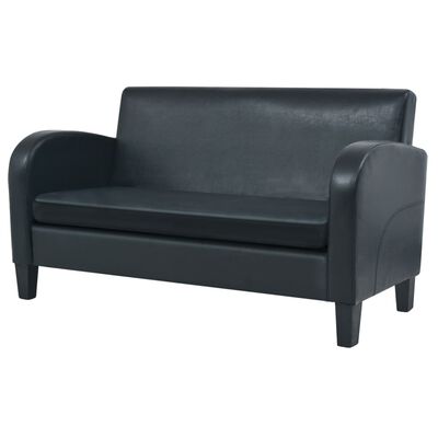 vidaXL Dvivietė sofa, dirbtinė oda, juoda