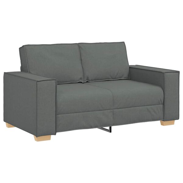vidaXL Dvivietė sofa, tamsiai pilka, 160x78x84 cm, audinys
