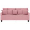 vidaXL Dvivietė sofa, rožinės spalvos, 140cm, aksomas