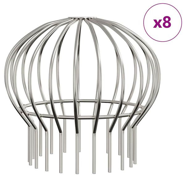 vidaXL Latako lapo apsauga 8 pcs Sidabro 160 mm Nerūdijantis Plienas