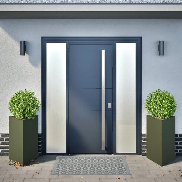 vidaXL Sodo loveliai, 2vnt., alyvuogių, 50x43x75cm, plienas