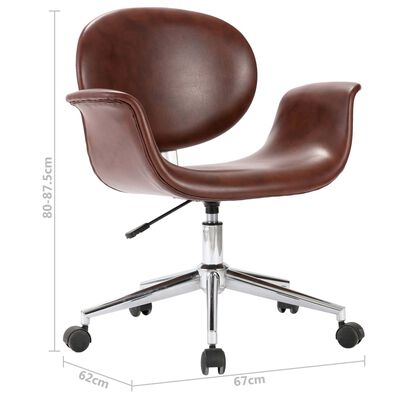 vidaXL Pasukama valgomojo kėdė, rudos spalvos, dirbtinė oda