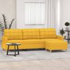 vidaXL Trivietė sofa su pakoja, &scaron;viesiai geltona, 210cm, audinys