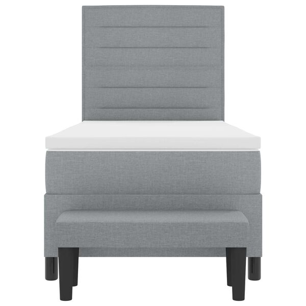 vidaXL Kiemas lova su čiužiniu &Scaron;viesiai pilka 90 x 190 cm audinys