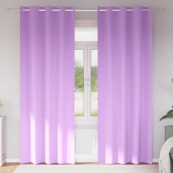 vidaXL Užuolaidos su žiedais, blokuojančios šviesą 2 pcs Violetinė