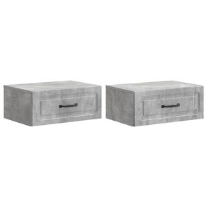 vidaXL Sieninis naktinis staliukas 2 pcs Betono pilka Apdirbta mediena