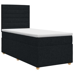 vidaXL Spyruoklinė lova su čiužiniu Juoda 80 x 200 cm Audinys
