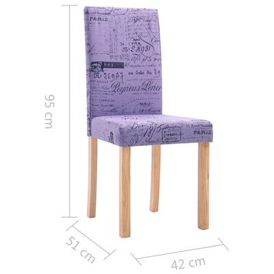 vidaXL Valgomojo kėdės, 2vnt., violetinės, audinys