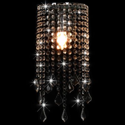 vidaXL Lubinis šviestuvas su krištoliniais karoliukais, sidabrinis