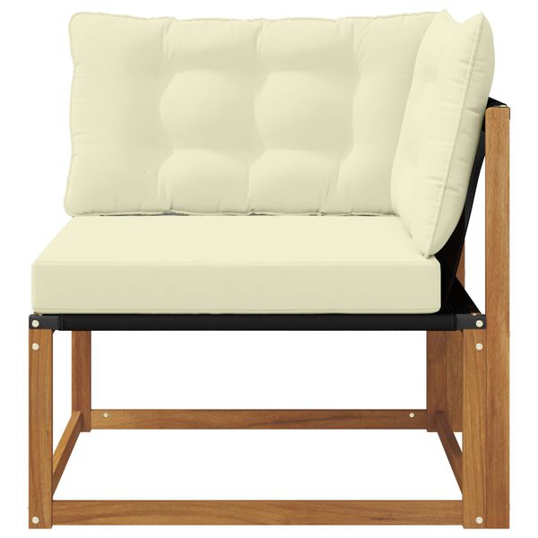 vidaXL Lauko kampinė sofa Kietos akacijos mediena Natūrali