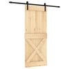 vidaXL Slankios durys Natūrali ir juoda 85 x 210 cm