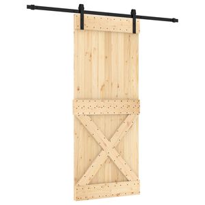 vidaXL Slankios durys Natūrali ir juoda 85 x 210 cm