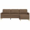 vidaXL Trivietė sofa su pakoja, rudos spalvos, 210cm, audinys
