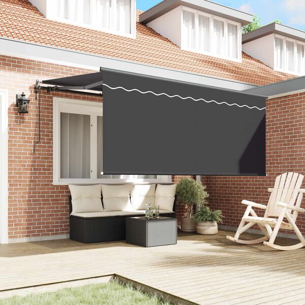 vidaXL I&scaron;traukiama markizė Dryžuotas Antracitas 300 x 200 cm audinys