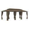 vidaXL Pavėsinė su užuolaidomis, taupe, 600x298x270cm, 180g/m&sup2;