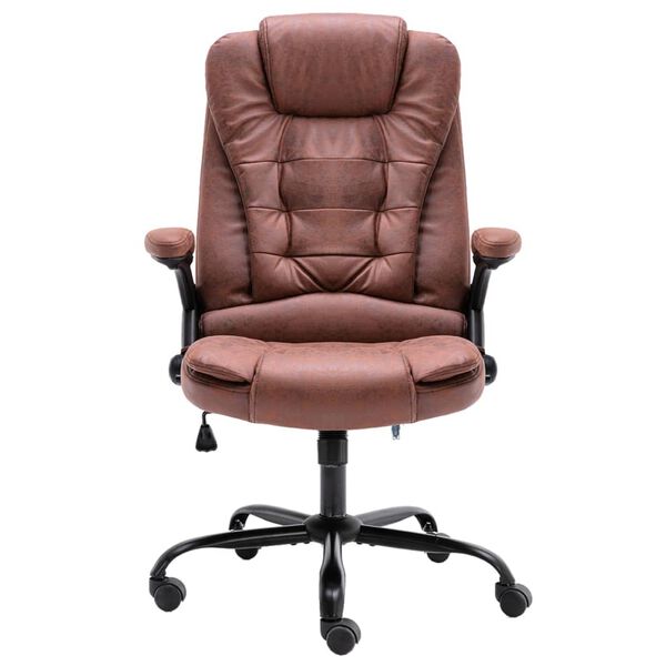 vidaXL Biuro kėdė, &scaron;viesiai rudos spalvos, dirbtinė versta oda