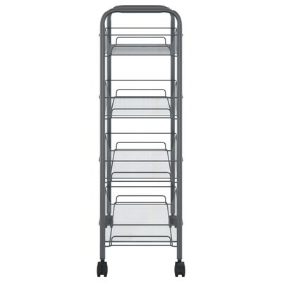 vidaXL Virtuvės vežimėlis, 4 aukštų, pilkas, 46x26x85cm, geležis