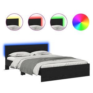 vidaXL Lovos rėmas Juodas ąžuolas 120 x 200 cm Apdirbta mediena