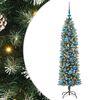 vidaXL Dirbtinis lieknas Kalėdų medis Žalia ir balta 150 cm