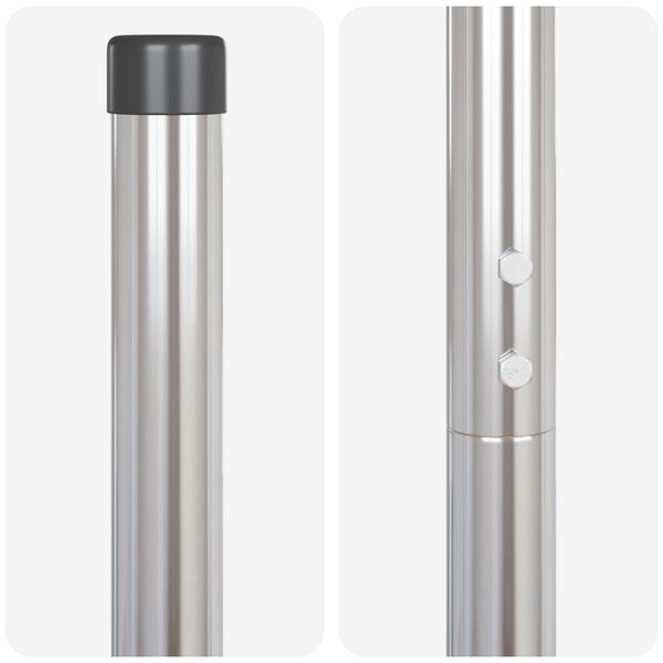 vidaXL Tvorelių stulpai 2 pcs Sidabro