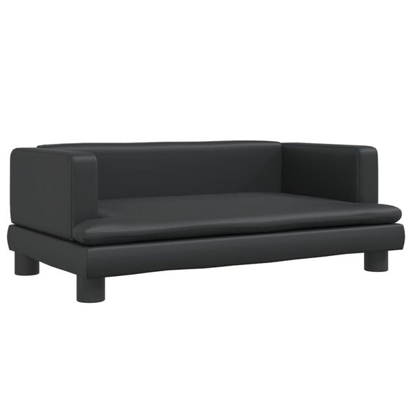 vidaXL Vaiki&scaron;ka sofa, juodos spalvos, 80x45x30cm, dirbtinė oda