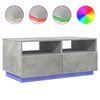 vidaXL Kavos staliukas su LED lemputėmis, betono pilkas, 90x49x40cm