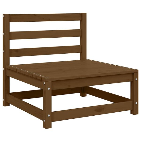 vidaXL Vidurinė sodo sofos dalis, medaus ruda, pušies medienos masyvas