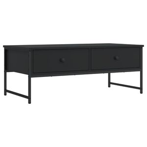 vidaXL Kavos staliukas, juodas, 101x49x39,5cm, apdirbta mediena