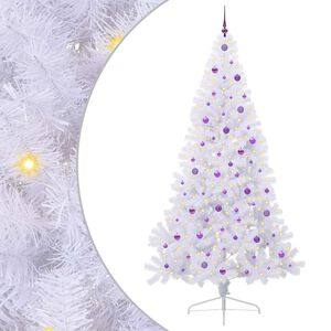 vidaXL Dirbtinė Kalėdų eglutė Balta 240 cm PVC ir Plienas