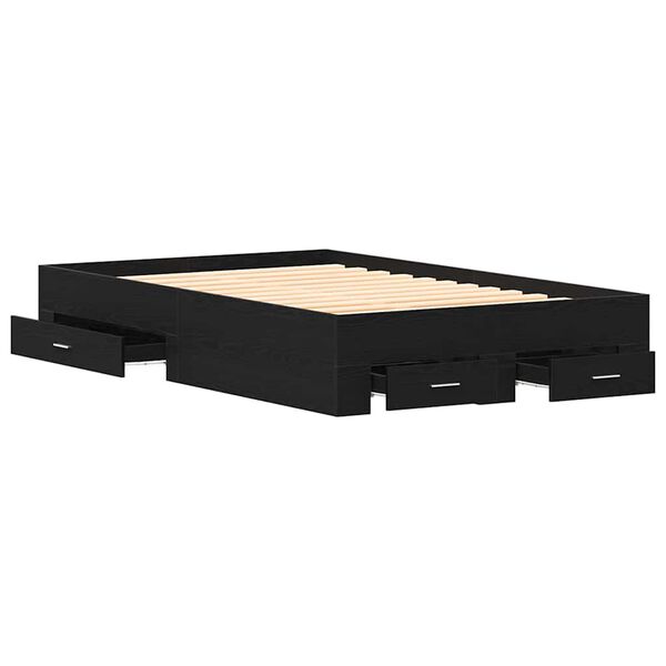 vidaXL Lovos rėmas Juodas ąžuolas 120 x 200 cm Apdirbta mediena