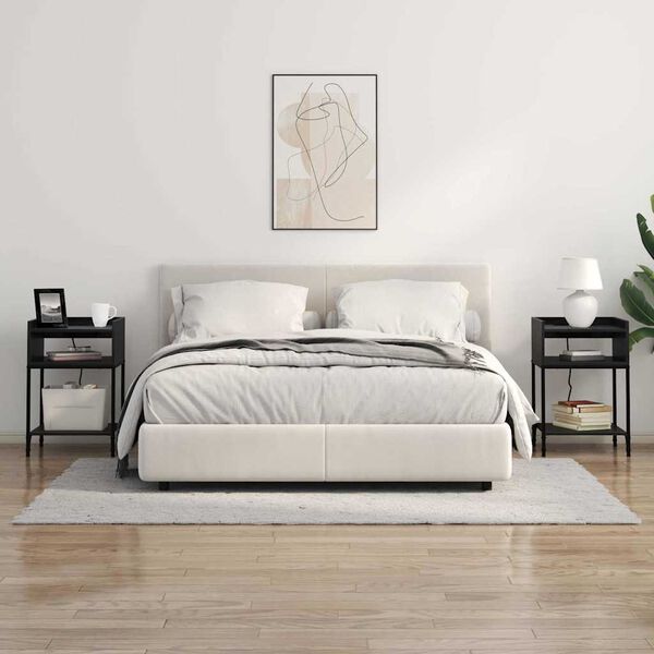 vidaXL &Scaron;alia lovos spintelė su lentyna Juodas ąžuolas 40 x 40 x 61 cm