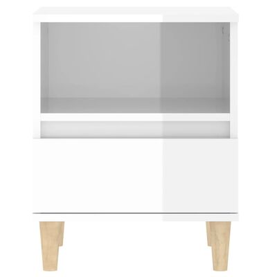 vidaXL Naktinė spintelė, baltos spalvos, 40x35x50cm, blizgi