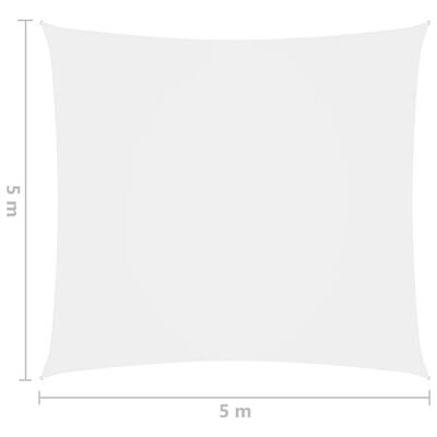 vidaXL Uždanga nuo saulės, balta, 5x5m, oksfordo audinys, kvadratinė