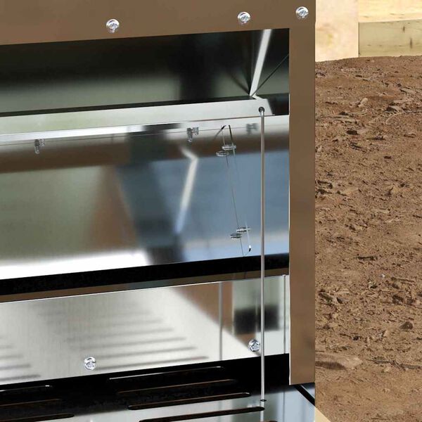 vidaXL Vištų treadle šėrykla Sidabro 25 x 42 x 40 cm Cinkuota plienas