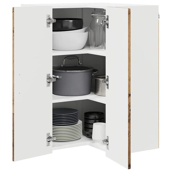 vidaXL Virtuvės spintelė Senas medis 57 x 57 x 80 cm Apdirbta mediena