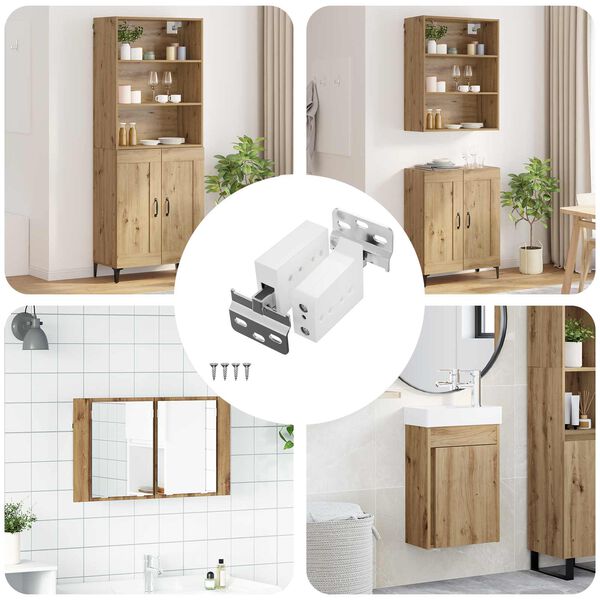 vidaXL Spintelės kabinamas laikiklis 261 pcs Balta 70 x 48 x 19 mm