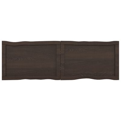 vidaXL Stalviršis, tamsiai ruda, 120x40x(2-4) cm, medienos masyvas