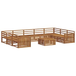 vidaXL Lauko sofos komplektas 10 pcs Natūrali Kietos akacijos mediena