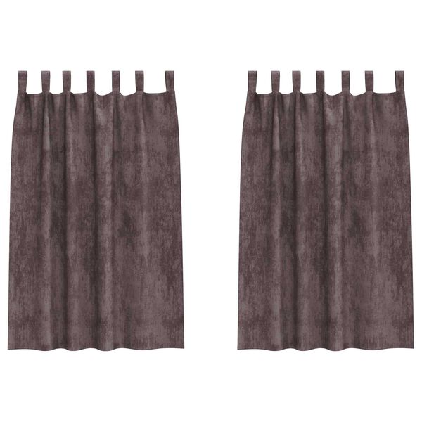 vidaXL Aksominio tipo užuolaidos 2 pcs Ruda 175 x 140 cm Aksomas