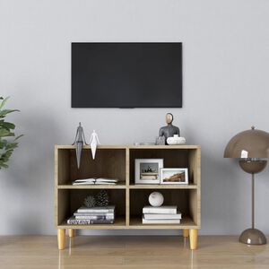 vidaXL TV spintelė su medinėmis kojelėmis, ąžuolo, 69,5x30x50cm