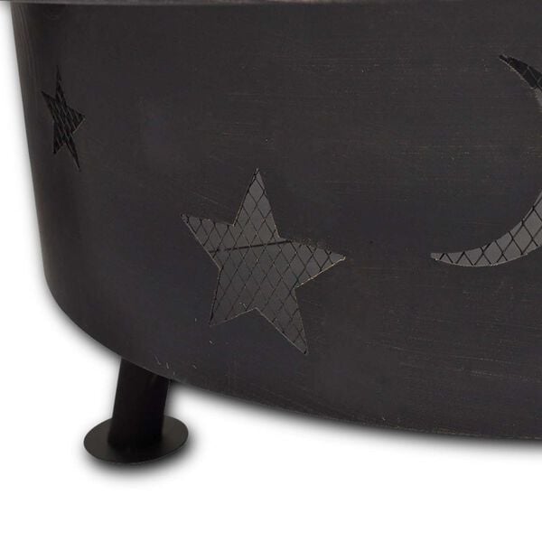 vidaXL Ugnies skalė Mėnuo Juoda 82 x 82 x 64 cm Plienas